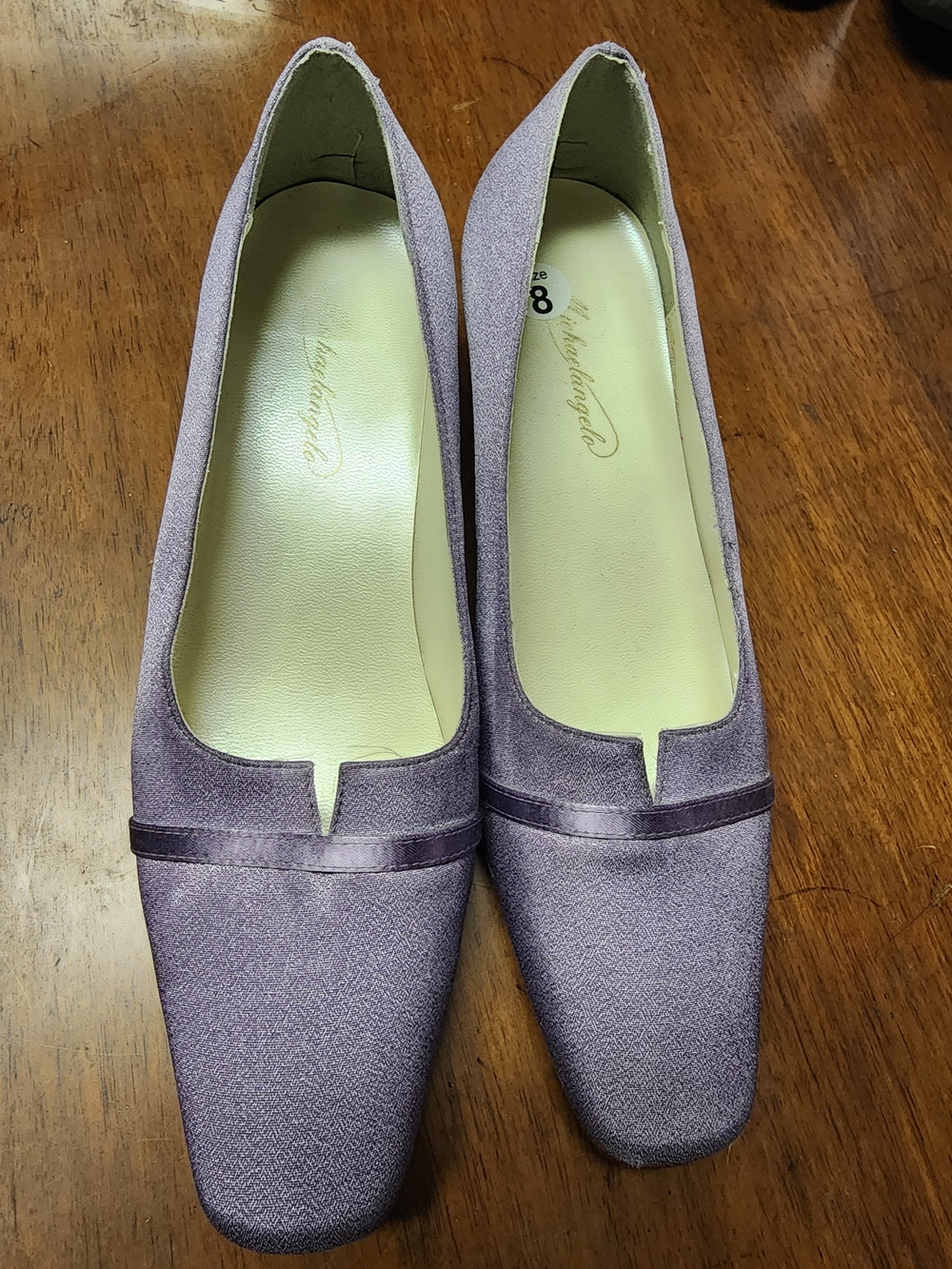 Michealangelo Holly Classic Lavender Square-Toe Women's Pumps Sz 8